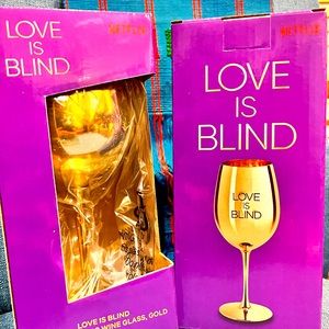 Love Is Blind Golden Goblet (Gold Wine Glasses, 2 Pack, Netflix) RARE